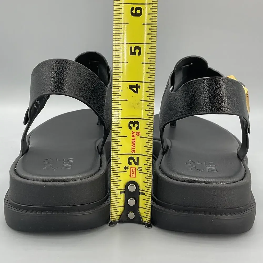 New Naturalizer Women’s Alyssa T-Strap Platform Sandals Black Size 6.5M